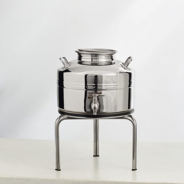 10P + SS-DP מיכל נירוסטה פרימיום 10 ליטר לאחסון שמן זית