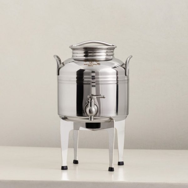 3P מיכל נירוסטה פרימיום 3 ליטר לאחסון שמן זית + מעמד נירוסטה