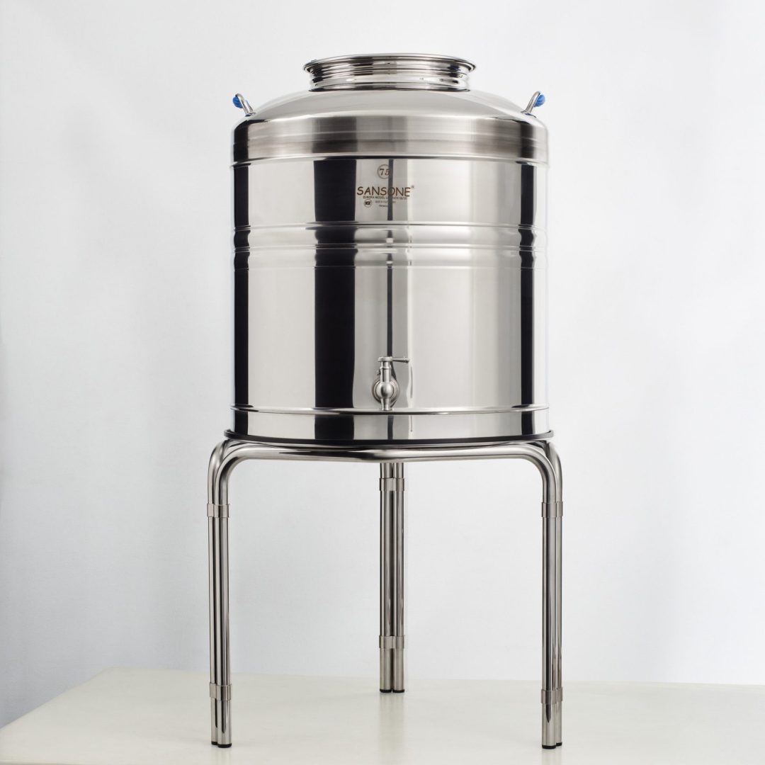 מיכל נירוסטה לשמן זית - 75 ליטר פרימיום