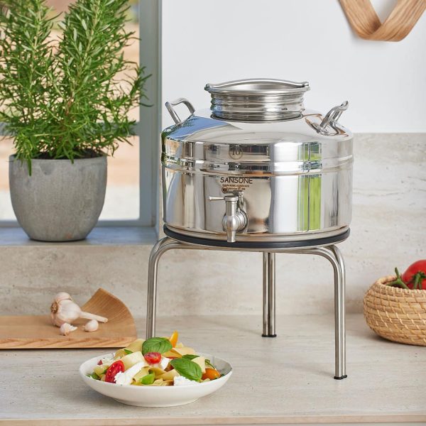 AMOX-408 מיכל נירוסטה פרימיום 10 ליטר לאחסון שמן זית